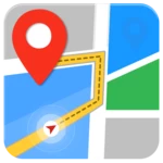 gps, maps, voice navigation and destinations android application logo